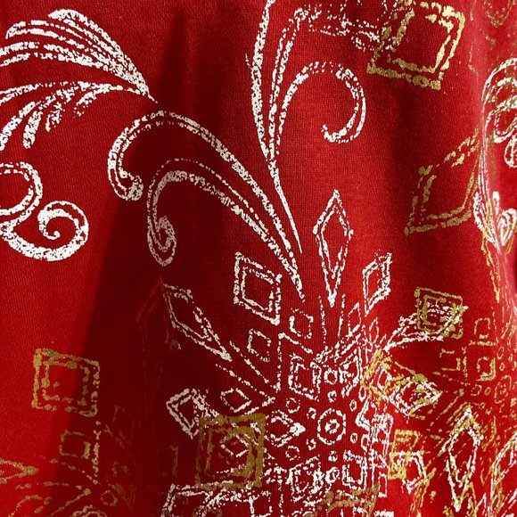 💖Red Sweatshirt with Gold Design /C12 - Picture 2 of 4